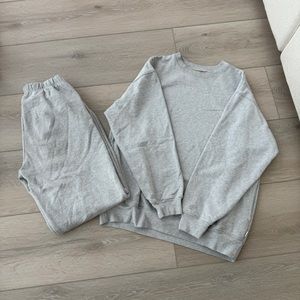Aritzia TNA Sweatfleece Gray Set